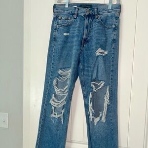 Aeropostale Relaxed Fit Distressed Blue Jeans